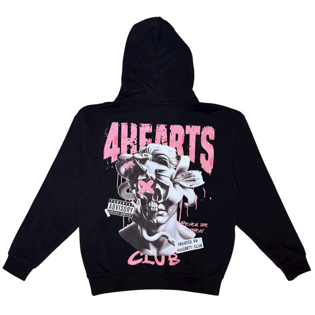 Heavyweight Hoodie Skull and Flower